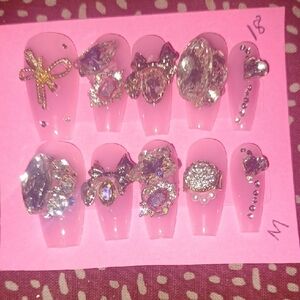 Hand Crafted Pink and Gold Butterfly Jewelry